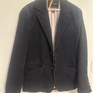 Men's Classic Black Corduroy Blazer Charcoal size M preppy classic